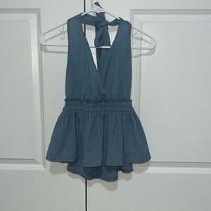 Halter Top, Blue, Small, Express